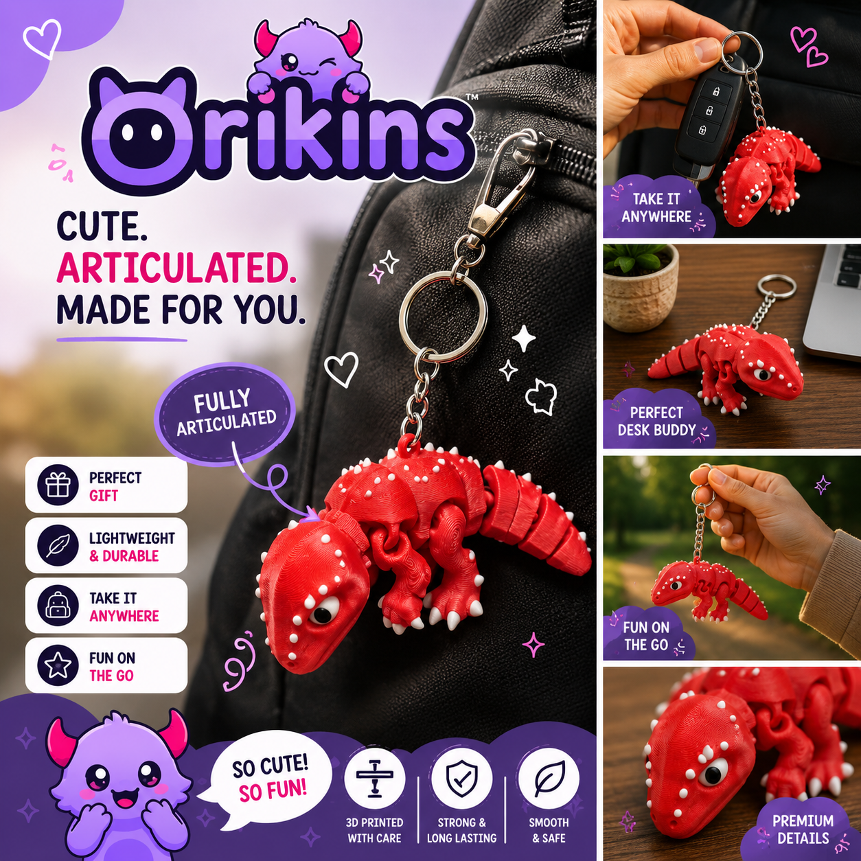 Blazebite | Articulated Dragon Keychain