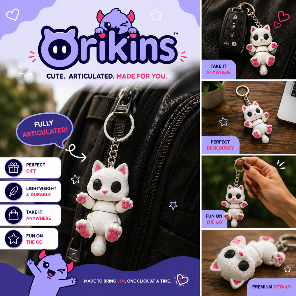 Pawmi | Articulated Cat Keychain