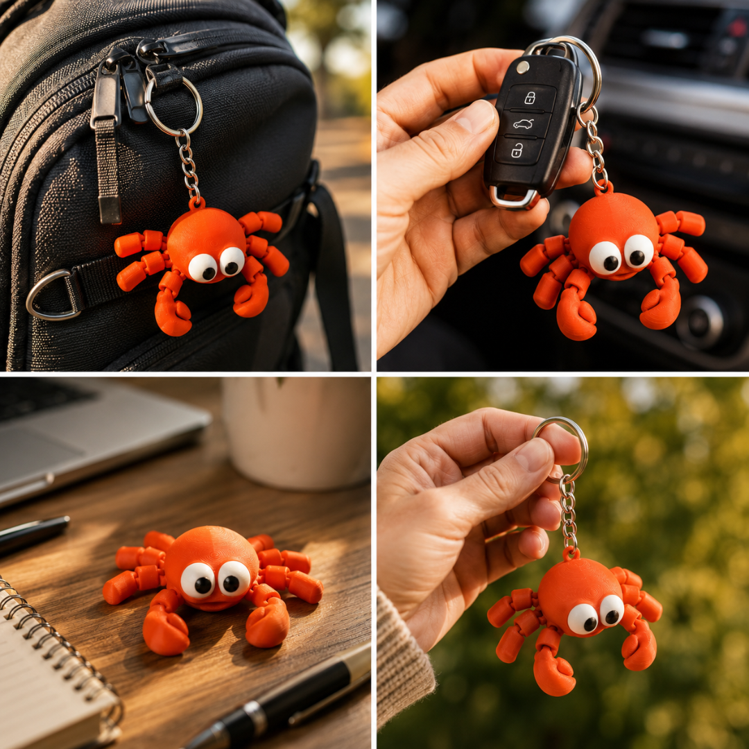 Crabbix | Articulated Crab Keychain