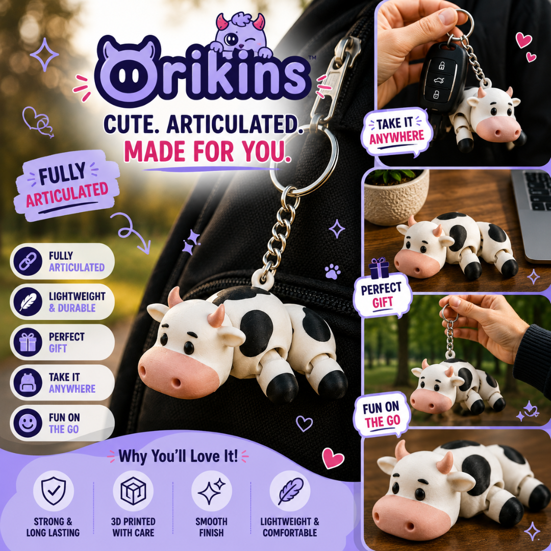 Moolix | Articulated Cow Keychain