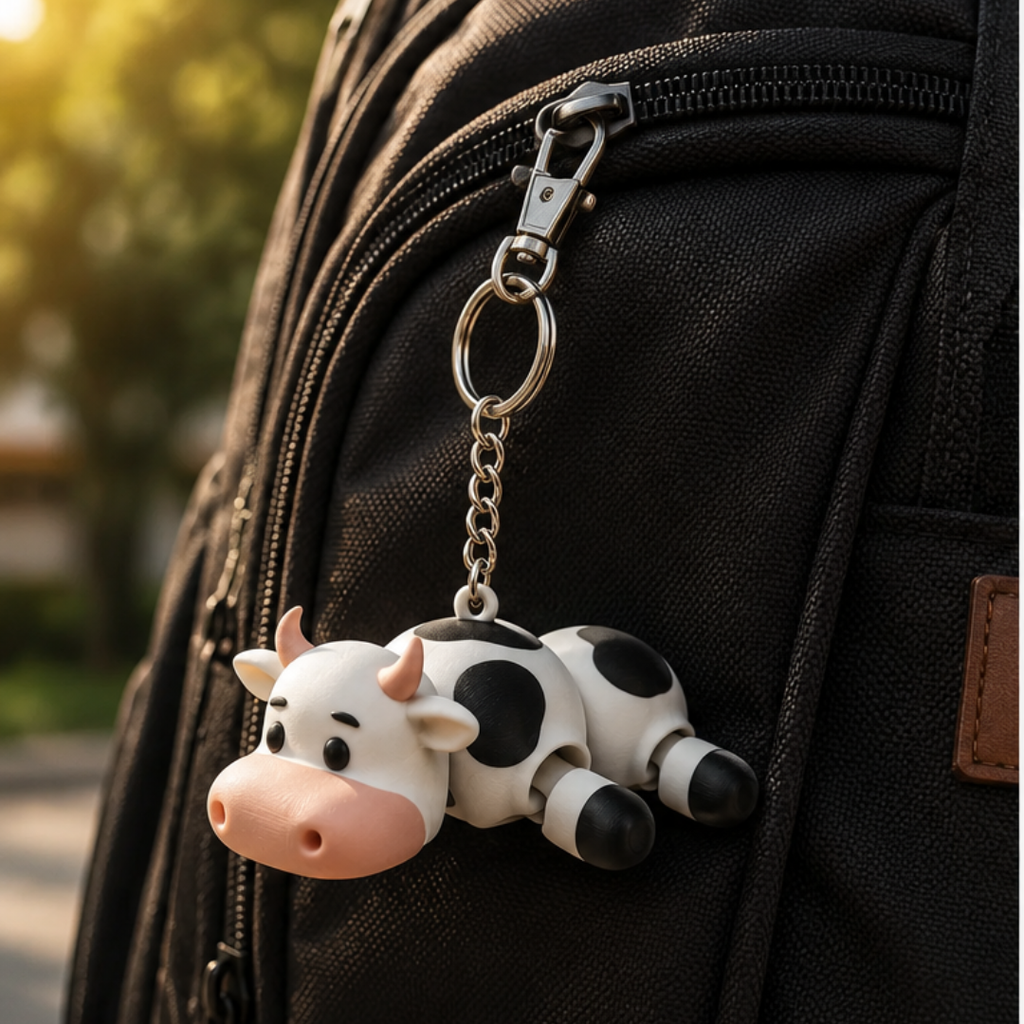 Moolix | Articulated Cow Keychain
