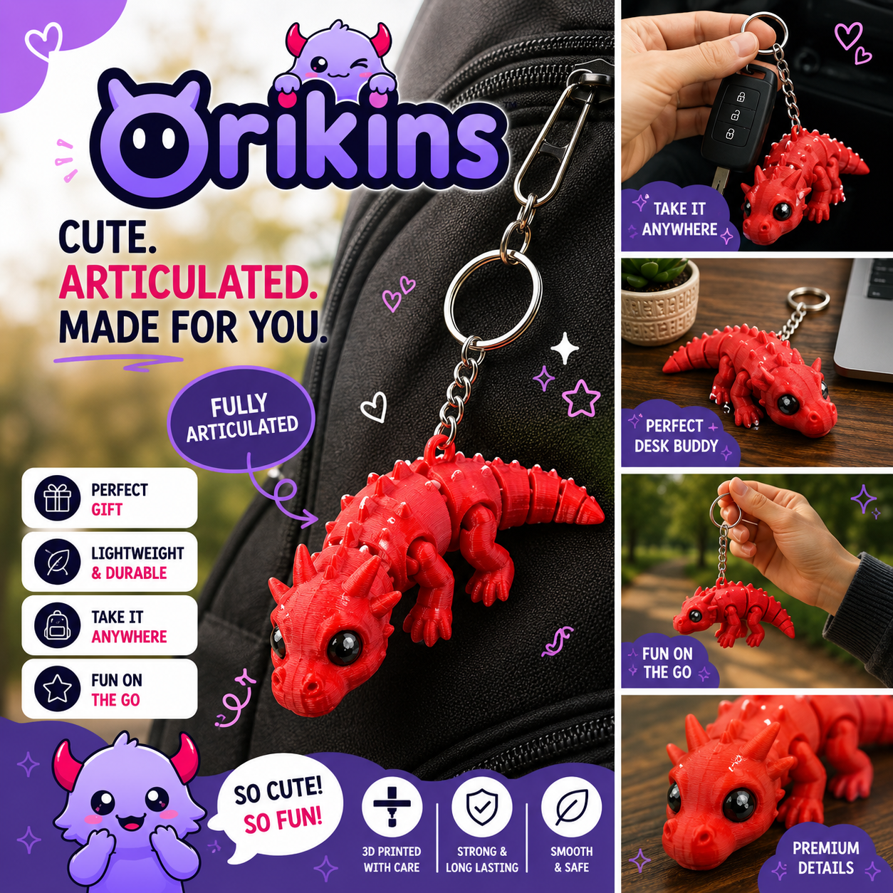 Drakoro | Articulated Dragon Keychain